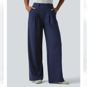 Halara Mid Rise Wide Leg Waffle Casual Pants with Pockets XS